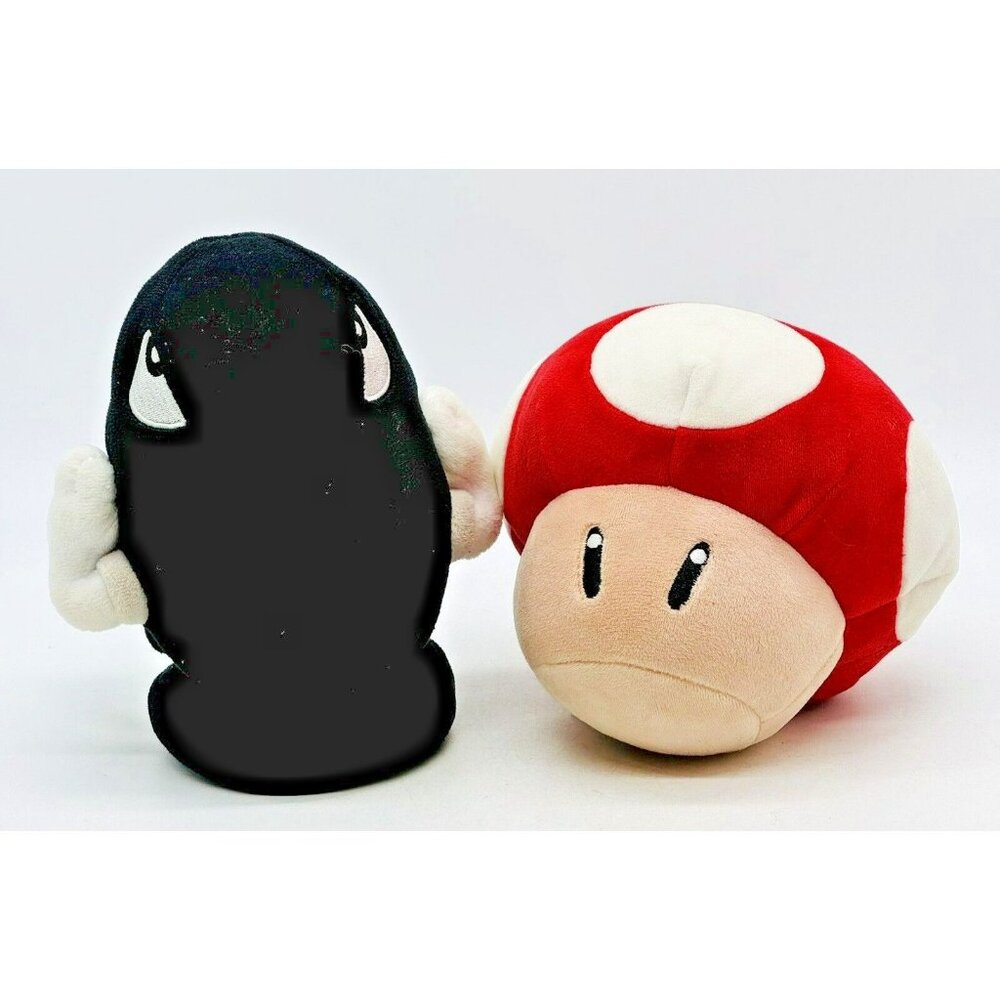 Bullet Bill Super Mushroom All Star Collection Plush Super‎ Mario Bros Lot of 2